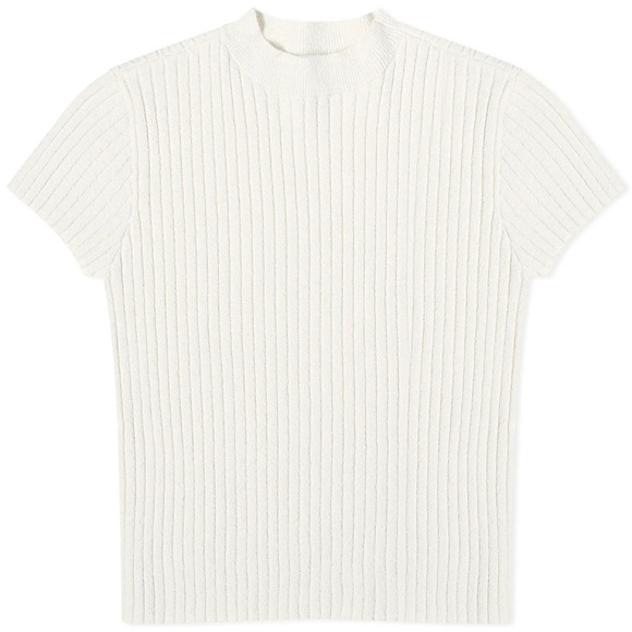 Good American Essentials Long Sleeve Tee Bone 1/2 - Picture 1 of 6